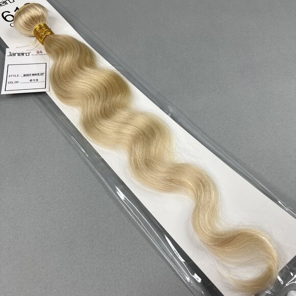 22” Body Wave #613 Platinum Blonde Unprocessed Brazilian Human Hair Extensions - Picture 2 of 5